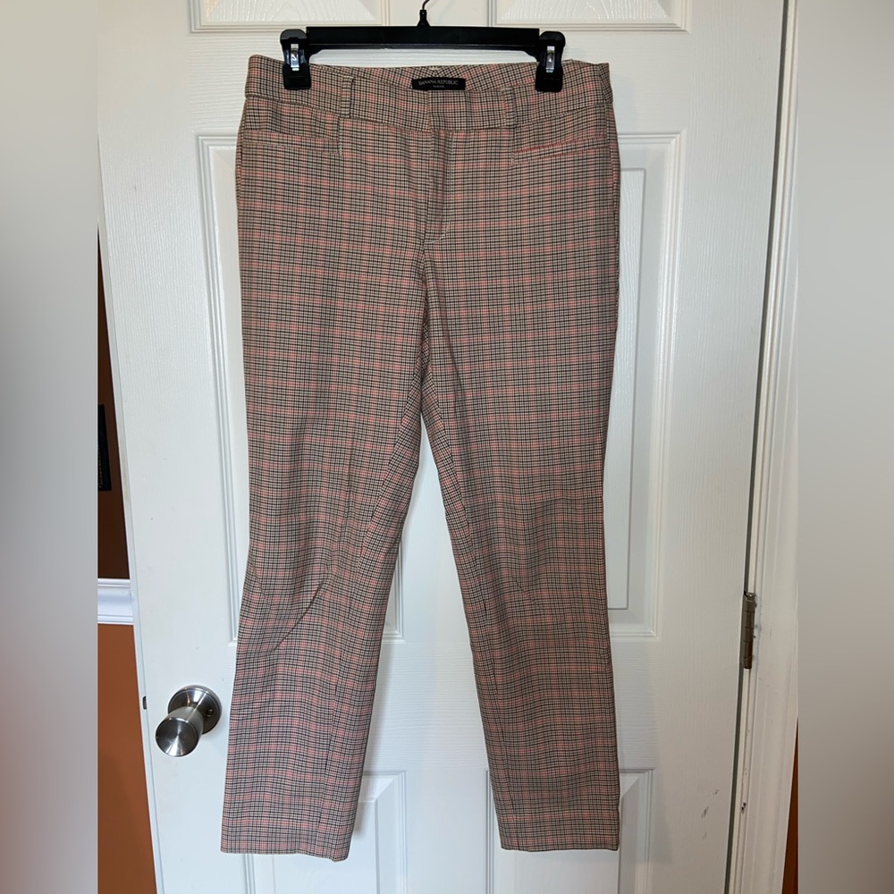 Banana Republic Brown Plaid Sloan Pant, Size 4